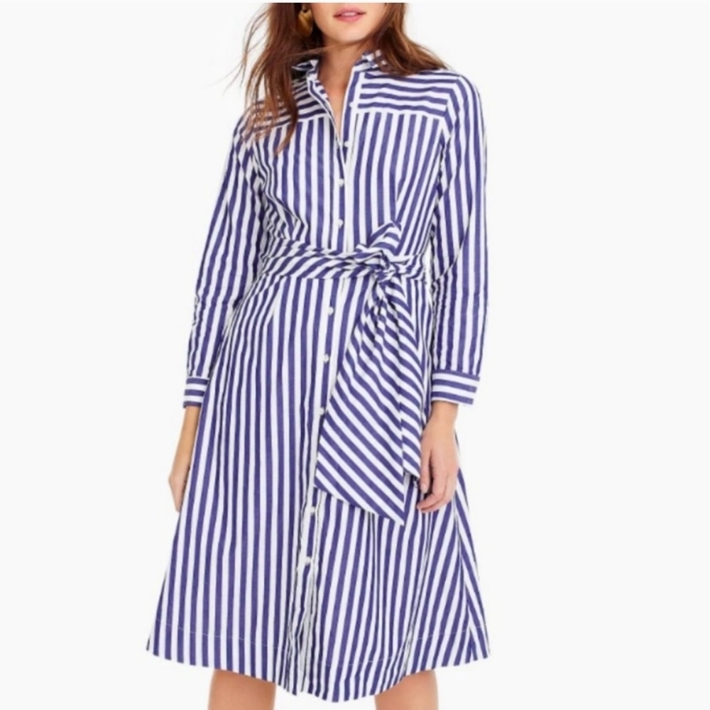 J.Crew Tie-waist Shirtdress in Stripe, 2